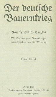Friedrich Engels Titelblatt Der deutsche Bauernkrieg  Ausgabe 1908