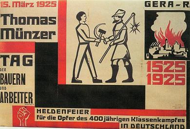 Plakat der KPD zum Thomas Müntzer Tag in Gera 1925