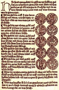 Warnung vor falschen Gulden  1481