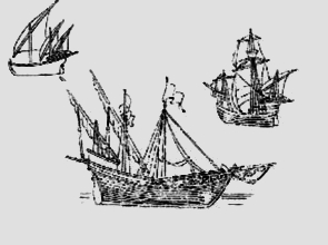 Portugiesische Karavellen 1492
                             und eine  Lateinkaravelle 1520 nach Colombo und Homen