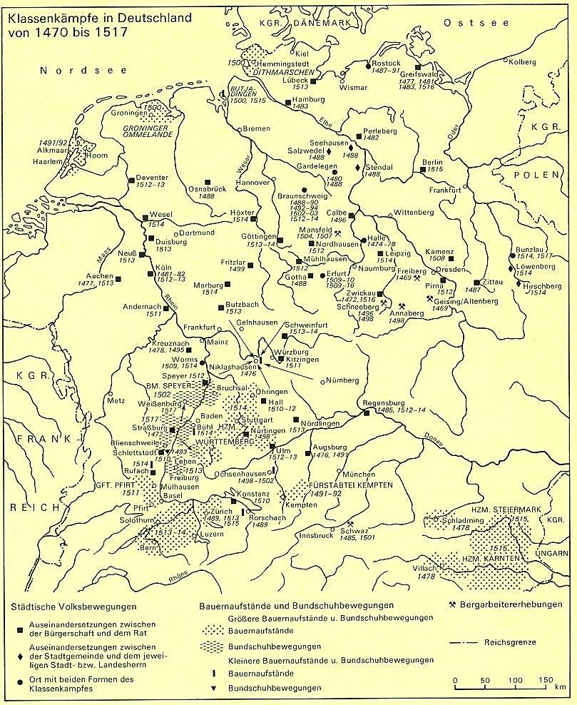 Karte Deutschland 1470