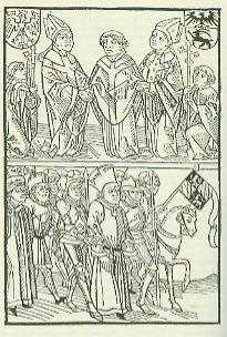 Jan Hus in Konstanz auf dem Weg zum Scheiterhaufen