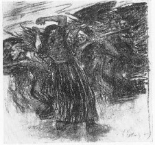 Losbruch Entwurf Bauernkrieg Käthe Kollwitz 1901