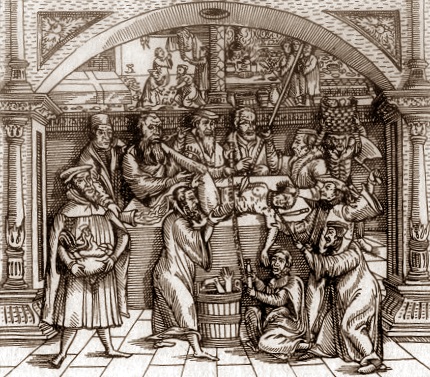 katholisches Spottbild auf die Religionsstreitigkeiten der Lutheraner  (1587)