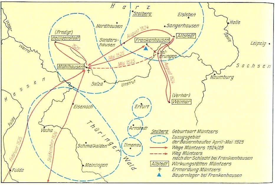 Wirkungsstätten Thomas Müntzers in Thüringen 1524 bis 1525