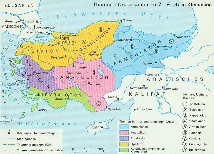 Themen-Organisation im 7. bis 9. Jahrhundert